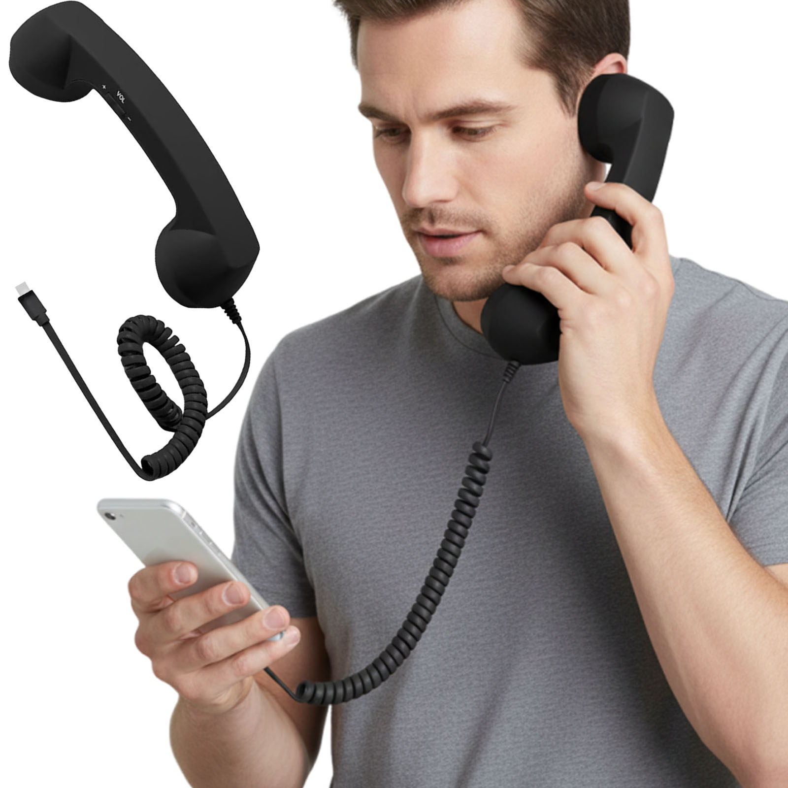 Retro Handset Phone - Ретро-телефонная трубка Type-C: креативная портативная винтажная