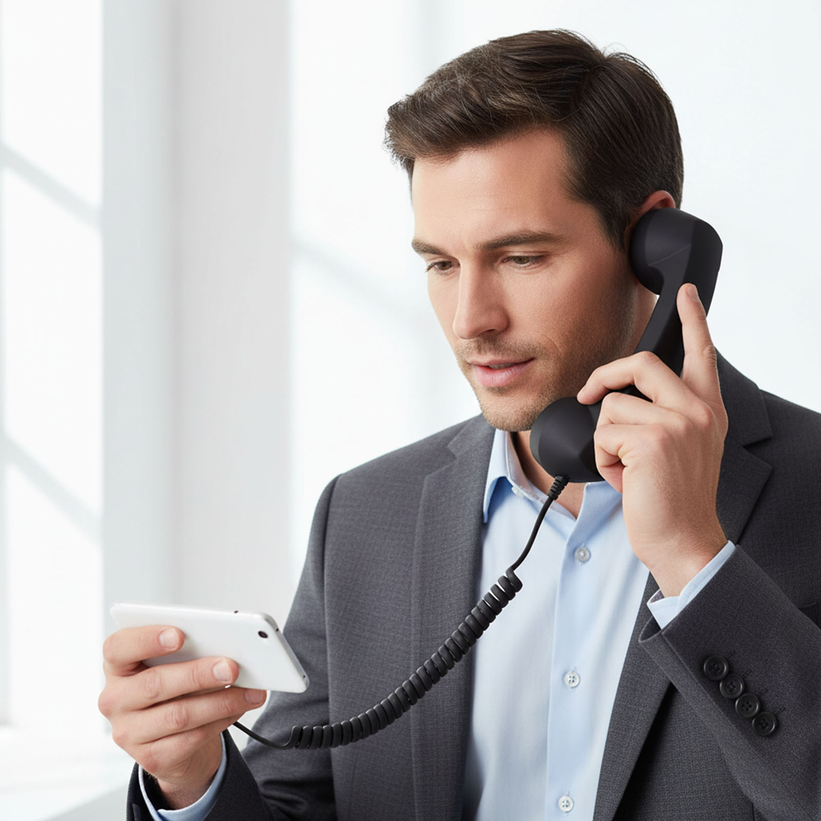 Retro Handset Phone - Ретро-телефонная трубка: эргономичная проводная портативная винтажная