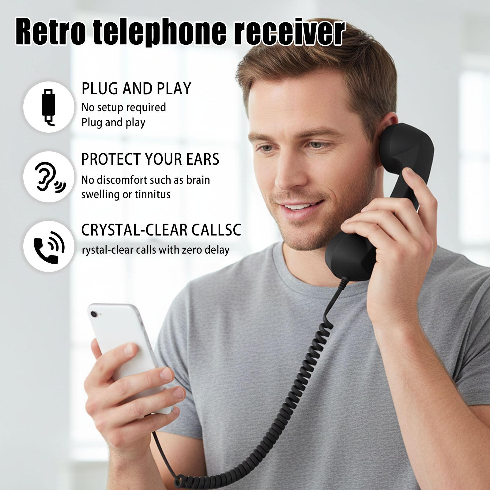 Ретро-телефонная трубка: эргон – обзор и цена Retro Handset Phone