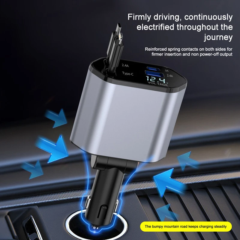 Выдвижное автомобильное зарядн – обзор и цена Fast Charging Cable